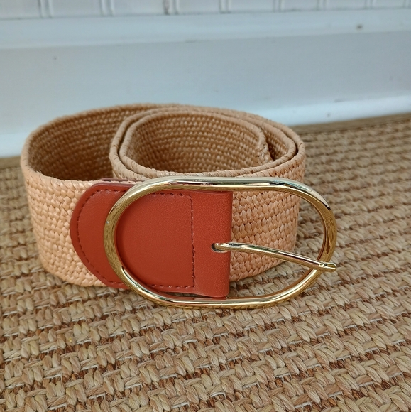 Target Accessories - Wide Tan and Gold Woven Belt